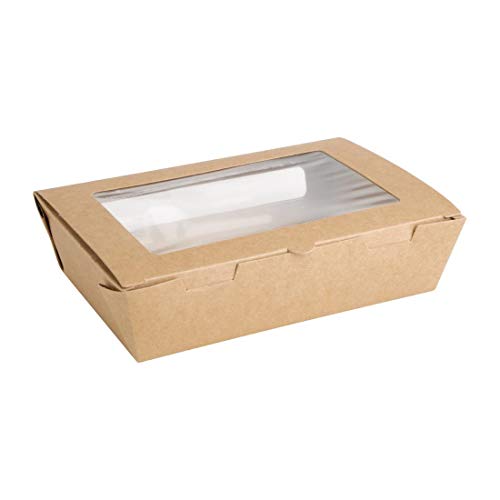 Fiesta - Cajas compostables para ensalada (200 unidades, 1200 ml), color verde Cover