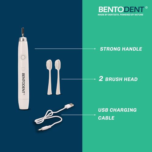 Image of BENTODENT Advanced Sonic Electric Toothbrush | 3 Modes, Ultra-Soft Bristles, 2-Min Timer, QuadPacer | Dentist-Designed for Kids, Adults | Ideal Gift, Whitening Cleaning - Pack of 1 (White)