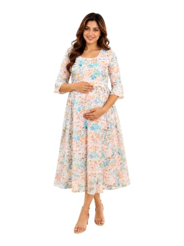 Image of RITIJYA Zipless Feeding Kurta Dress for Women | Maternity Nursing Kurti, No-Zip Easy Access | Extra Pleats Pre to Post Pregnancy | Quick-Dry Fabric | S-4XL