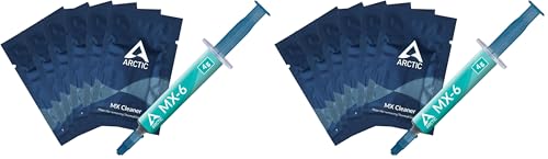 Image of ARCTIC MX-6 - Ultimate Performance Thermal Paste for CPU, Consoles, Graphics Cards, laptops, Very high Thermal Conductivity, Long Durability, Non-Conductive(4 g, incl. 6 MX Cleaner) (Pack of 2)