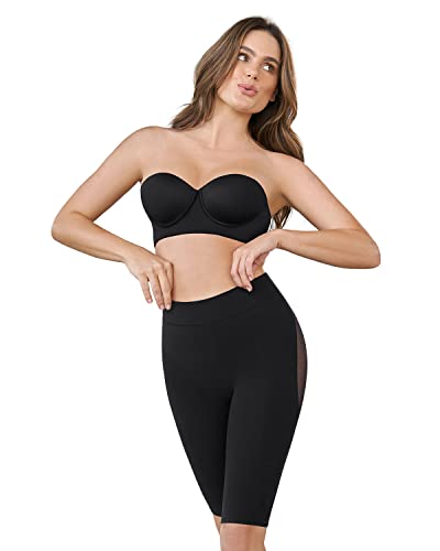 Image of Leonisa Seamless Shapewear High-Waisted Butt Lifting Capri or Shaper Shorts Thigh Slimmer Girdle for Women Tummy Control