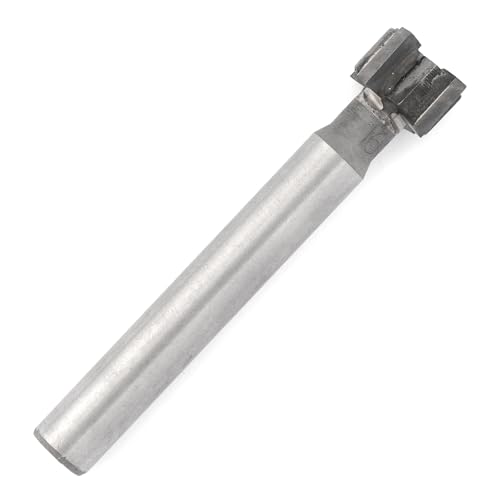HALLMERS Brazed Carbide T Slot Milling Cutter 16mm Cutting Diameter 10mm Blade Height 4 Flute Tip Tipped Head 12mm Shank for Moulding Steel, Carbon, Iron, Alloy, Router Drill Bit Metalwork Tool