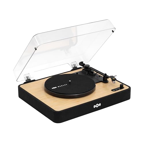 House of Marley Revolution Platine Vinyle Bluetooth - Tourne-Disque, Lecteur Vinyle 3 Vitesses,...