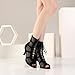 Imagen de GYUBL Botas de Baile Latino Mujer Tacón con Cordones Zapatos Baile de Salón Botines de Baile de Salsa Jazz Chacha Práctica