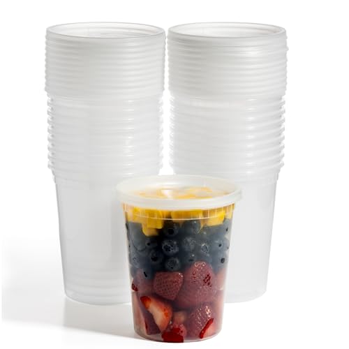 BINO | 32 Oz Deli Containers with Lids - 20 Pack | Food Storage Containers with lids...