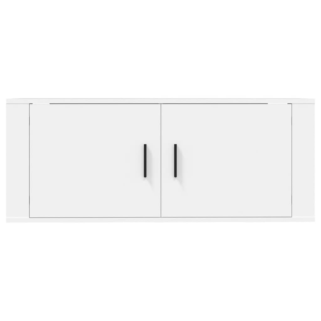 Meuble TV Mural Blanc 100x34,5x40 cm en Bois d'ingénierie avec Espace de Rangement pour Salon séjour Chambre Bureau