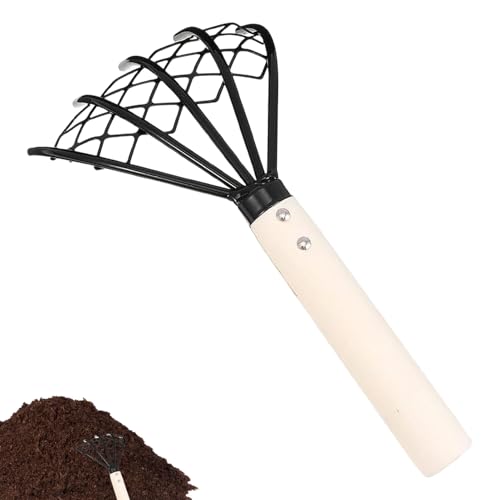 Setauoo Râteaux pour Jardinage,Râteau à Griffes à 5 Dents et Cultivateur - Outil Manuel de Cultivateur et Bêche avec Poignée Ergonomique pour Désherbage Sol Terre Sable Jardin Jardinage Extérieur