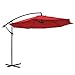 Produktbild Froadp ALU Sonnenschirm Balkon Gartenschirm 350CM Terrassenschirm Marktschirm Ampelschirm Strandschirm Kurbelschirm mit UV Schutz 40+ für Garten, Terrasse, Balkon(Ø3.5M,Rot)