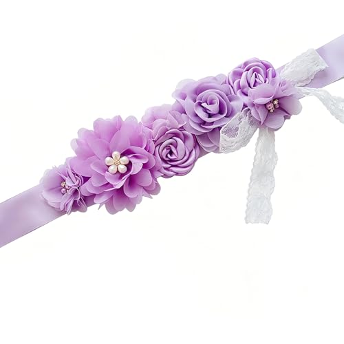 Egurs Flor Cinturón de Encaje Rosa Cinturón de Boda Nupcial Cinturón de Matrimonio