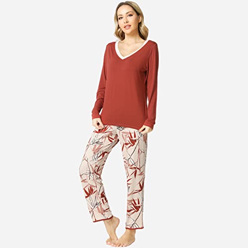 Image of GYS Women's Bamboo Viscose Long Sleeve Pajamas Set