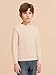 Haloumoning Boys Texture Sweater Kids Crewneck Long Sleeve Knit Pullover Sweater Fall Winter Clothes 5-14 Years Beige