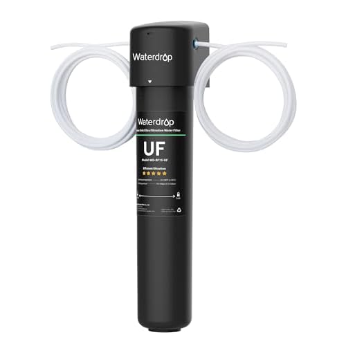 Waterdrop 0.01μm Inline Water Filter System for Refrigerator, Ice Maker, Under Sink, 1/4 inch Direct Connect, NSF/ANSI 42 Certified, 19K Gallons, 15UC-UF Premium