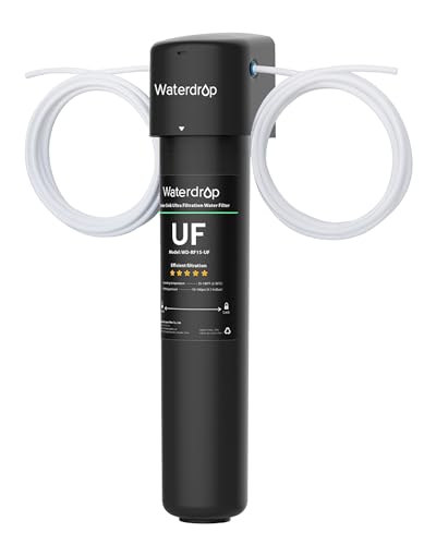 Waterdrop 15UC-UF 0.01μm Inline Water Filter for Refrigerator, 19K Gallons, In Line Water Filter for Icemaker, Idea for Ice Maker, RV, Refrigerator, 1/4 inch Direct Connect, NSF/ANSI 42 Certified