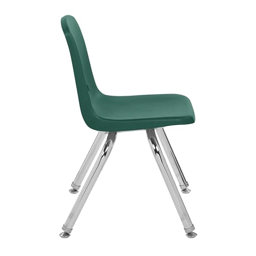 Image of Factory Direct Partners 12 inch School Chairs, Stackable Kids Classroom Chair, Set of 4 Stacking Student Chair with Swivel Glides For Preschool, Kindergarten, and Early Learning Centers, Assorted Colors