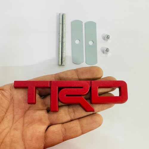 Image of Emblems for Car & Bike Metal Lo.go and Grill Me.tal Lo.go, Auto Accessories for Car Emblem 3D Badge Auto Racing Sport Sticker Grand Tourer Decal. (RED TRD Small Metal Grill Logo)