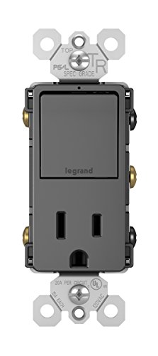 Interrupteur 3 voies et prise Legrand RCD38TRBKCC6 noir encastrable