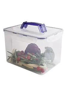 Classics Tall Rectangular Container with Handle and Tray, 10 litres, Transparent, Plastic