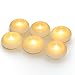 Homemory 3 Inch Flameless Floating Candles, 150 Hour, White Wax, Battery Flickering Waterproof Tealights - Wedding Centerpiece, Engagement, Christmas, Beach Parties, Home Decor, Set of 6