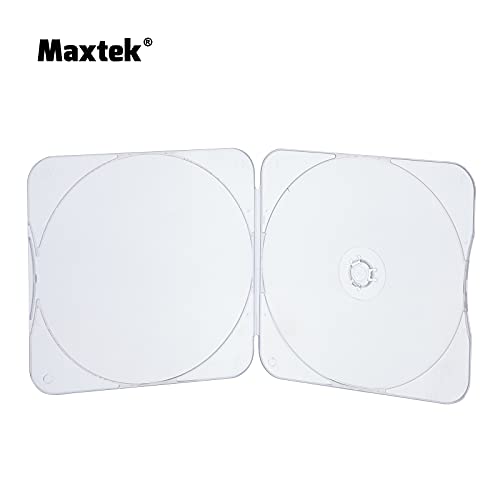 Maxtek 25 Pack Ultra Slim Clear Transparent Square Shaped Cd And Dvd Disc Clam Shell Case With Lock, Single Disc Capacity, Durable And Impact Resistant Pp Poly Plastic Case. #TOP2