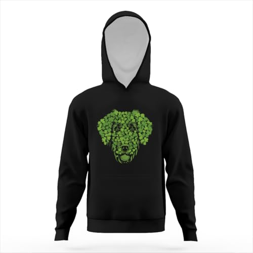 St Patricks Day Cute Puppy Dog Hoodies for Teen Girls Boys Lightweight Kangaroo Pocket Sweatshirt3