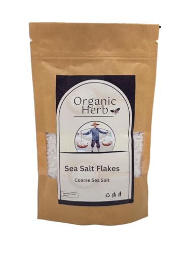 Organic Herb Coarse Sea Salt Flakes, 84 Minerals, Hand Harvested, GMO-Free, Kosher, 210g