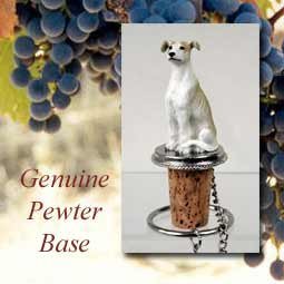 Greyhound Tan/White Wine Bottle Stopper - DTB54D