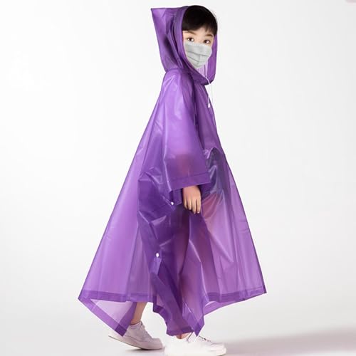 Children's Rain Poncho with Hood, Lightweight Waterproof Outerwear for Kids4