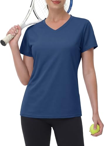 Image of MAGCOMSEN Women's Short Sleeve T-Shirt Quick Dry Athletic Tee Shirt Running Workout Yoga Top Tee Performance Shirts