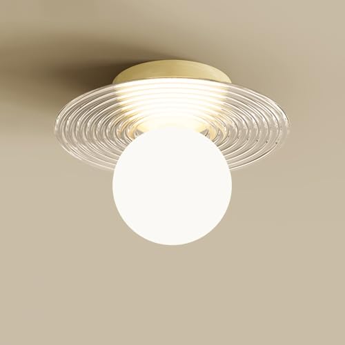 TCHAUSGZOZ Lámpara de techo semiempotrada diseño minimalista nórdico mediados siglo con bombilla G9 atenuación tricolor. Ideal for sala estar, pasillo, cocina y más