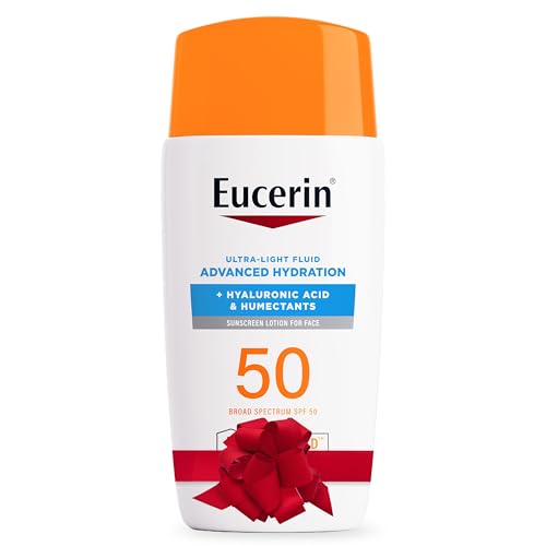 Eucerin Sun Advanced Hydration Ultra-Lightweight Face Sunscreen SPF 50 with Hyaluronic Acid & Humectants, Hydrating Sunscreen for Face, Non Comedogenic and Hypoallergenic, 1.7 Fl Oz Bottle