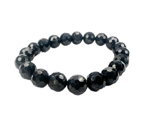 Bracelet authentique en Shungite avec perles de 9 mm taillées à facettes