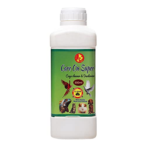 Image of Pet Care International (PCI) Care on Super || Cage Cleaner, Disinfectant || Provide Healthy & Clean Cage to Birds, Dog, Cat, Hamster, Rabbit, Guinea Pig, Reptiles, Iguana (500ML, Care on Super)