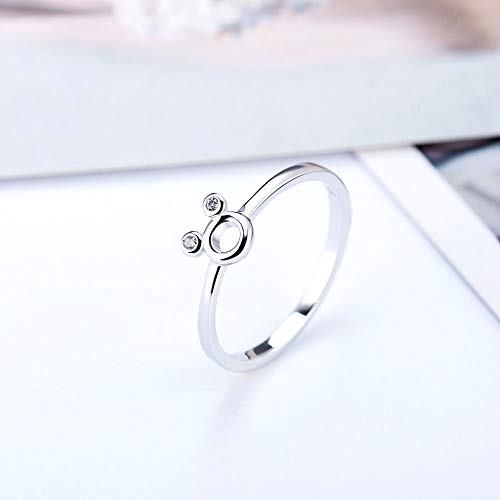 Mini Mouse Shape Rings for Women Sterling Silver, Design Thin Promise Rings for Wedding Engagement Birthday Party3