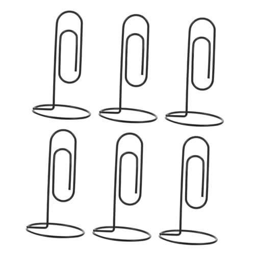 Housoutil 6個メタル卓上メモクリップ ホルダー スタンド付き デスク用 縦型カードクランプ 写真 名札 メニュー メモ表示対応 オフィス 結婚式