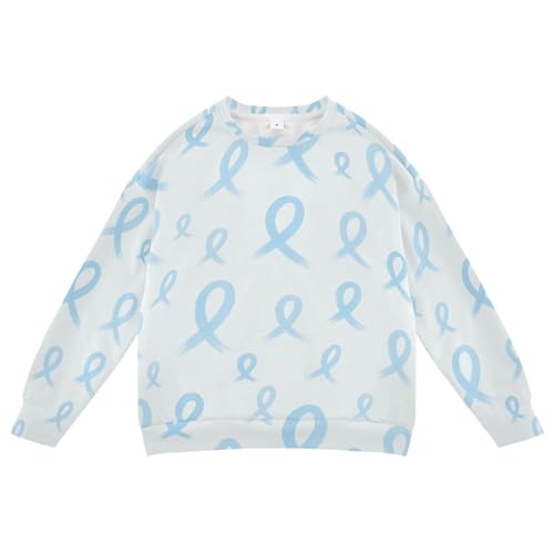 JUNZAN Blue Prostate Awareness Ribbon Kids Girls Sweatshirt Hoodie Fleece Kids Pullover Hoodie Camping 4T - Main Image