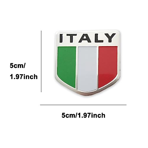 Image of Italian Flag Sticker Italy Flags Car Stickers Aluminium Car Auto Decals for Trucks Motorcycle Car Italian Flag Emblem Decal Badge International Flags Country Flags 1.97 inch (Italian)