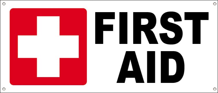 4LessCo4 Less Co 18x48 Inch First AID Vinyl Banner Sign wb
