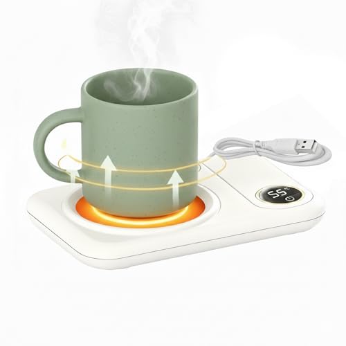 USB Mug Warmer – Auto Shut Off – Battery Operated Coffee Cup Warmer – Fast Heating for Office...