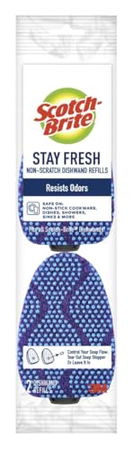 Scotch-Brite Scrub Dots Dishwand Refills, 2 Dish Wand Sponge Refills, Best for Nonstick Pots and Pans, Keep Hands Out of the Mess, Fits All Scotch-Brite Dishwands, Dish Brush Refills