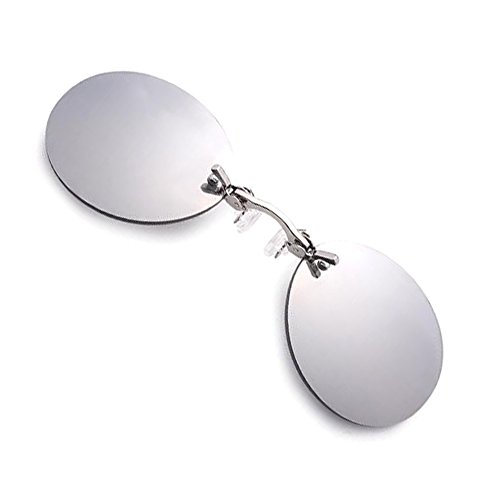 3 Colors 9.9 g Only Ultralight Rimless Retro Round Clip On Nose Sunglasses Matrix Morpheus Movie