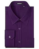 Chemise Manches Longues: Chemises casual hommes à manches longues unies régulière est faite par confortable, respirant, souple, anti-rétrécissement, et infroissable tissu de texture de soie-amour avec le style boutonné, manches longues chemises pour hommes de slim fit chemise unie.