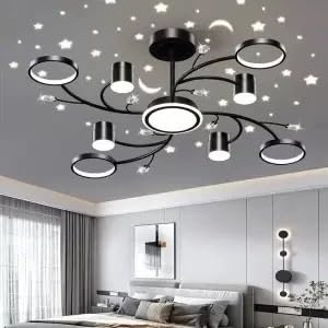 Lustre de plafond LED étoilé pour illuminer un salon sombre
