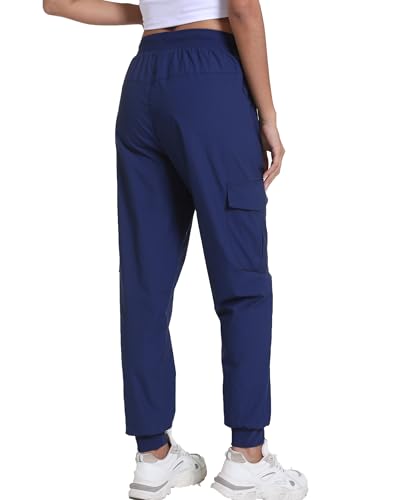 Image of Women's Joggers with Pockets, Hiking Cargo Water Resistant Lightweight Pants for Women Workout Athletic Travel Camping