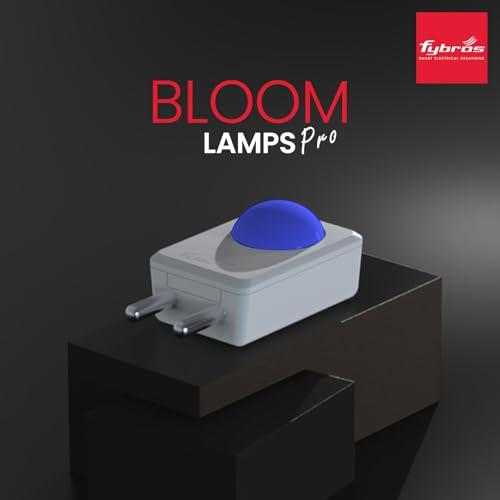 Image of FYBROS Bloom Pro LED Night Lamp | 0.5W | Blue Light | Indirect Lighting | 2-Pin Plug | Energy Efficient | Low Power Consumption | Ideal for Bedroom, Kids Room, Hallway | Pack of 1