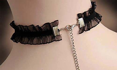 OLYPHAN Black Cat Costume for Women with Sexy Masquerade Lace Mask, Lace Cat Ears Headband & Kitty Lace Choker Adults/Adult