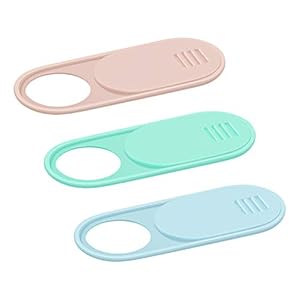 Webcam Cover for Laptop, 0.028-Inch Ultra-Thin Webcam Cover Blocker for MacBook, iMac, Laptop, Desktop, PC, iPad, Smart Phone Protect Your Privacy and Security（Pink/Blue/Green-3 Pack）