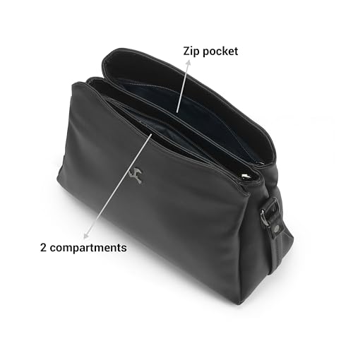 Image of Mochi Women Casual Faux leather Soft Body Zipper closure Solid Sling Bag