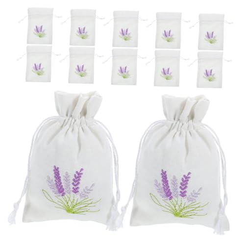 HOOTNEE 12個 薫衣草包装袋 抽?束口香?空袋 軽量持ち運び便利 コッ製 ドライフラワー用 多用途整理収納ポーチ クローゼット車内適用