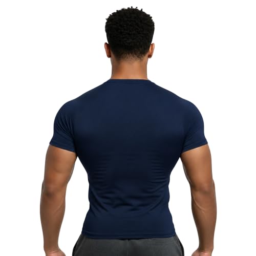 Image of NINQ Half Sleeve Compression T-Shirt - Men's Athletic & Sports Tights for Fitness Gym