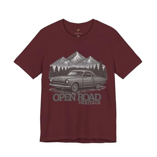 Open Road Heritage Vintage Classic car tee | Retro Mountain